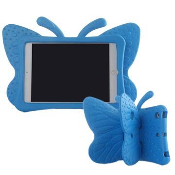 iPad Mini 2, iPad Mini 3 3D Schokbestendig Kinder Hoesje - Vlinder - Blauw