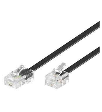 RJ11-RJ45 Telefoonkabel - 15m - Zwart