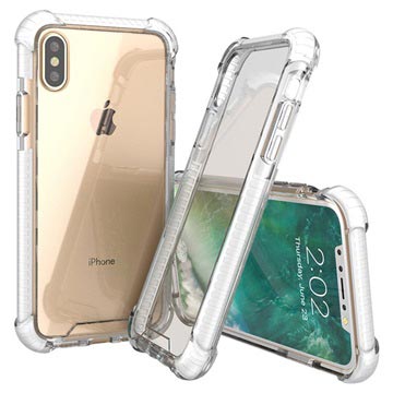 iPhone X Anti-Shock Hybride Crystal Case - Doorzichtig / Wit