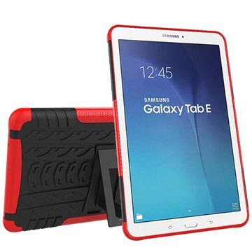 Samsung Galaxy Tab E 9.6 T560, T561 Antislip Hybride Hoesje - Zwart / Rood