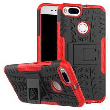 Xiaomi Mi A1 Antislip Hybride Case met Standaard - Rood / Zwart