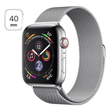 Apple Watch Series 4 LTE MTVK2FD/A - Roestvrij staal, Milanese Loop, 40mm, 16GB - Zilver