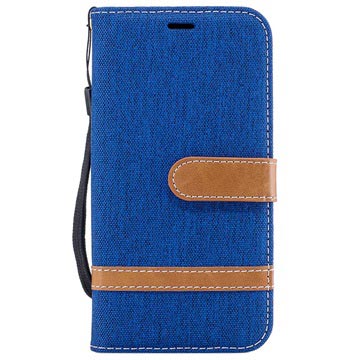 Samsung Galaxy J3 (2017) Canvas Diary Wallet Case - Blauw