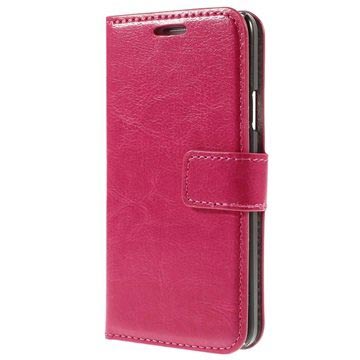 Samsung Galaxy S6 Classic Wallet Hoesje - Felroze