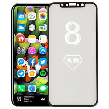 iPhone X/XS/11 Pro Full Cover 4D Glazen Screenprotector - Zwart