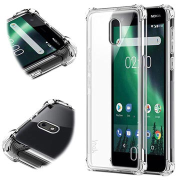 Nokia 2 Imak Anti-kras TPU Cover met Screenprotector - Doorzichtig