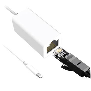 Lightning naar RJ45 Ethernet LAN bekabelde netwerkadapter - wit