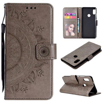 Mandala Series Xiaomi Redmi Note 5 Pro Wallet Case - Grijs