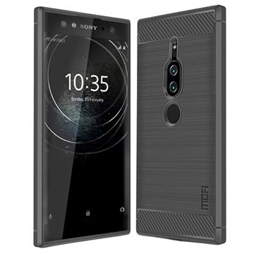 Mofi Carbon Fiber Sony Xperia XZ2 Premium TPU Case - Grijs