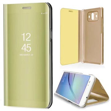 Huawei Mate 10 Luxury Mirror View Flip Case - Goud