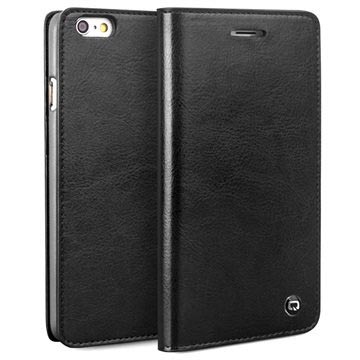 iPhone 6 Plus / 6S Plus Qialino Classic Wallet Leren Hoesje - Zwart