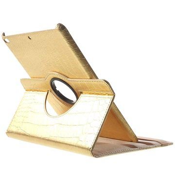 iPad 9.7 2017/2018 Rotary Case - Krokodil - Goud