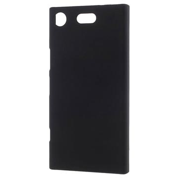 Sony Xperia XZ1 Compacte Rubberen Plastic Cover - Zwart