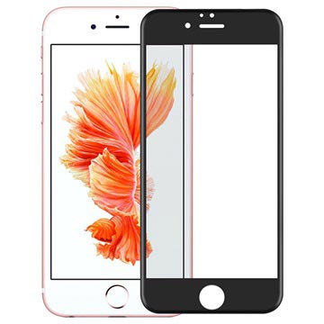 iPhone 7 Rurihai 4D Full Size Screenprotector van Gehard Glas - Zwart