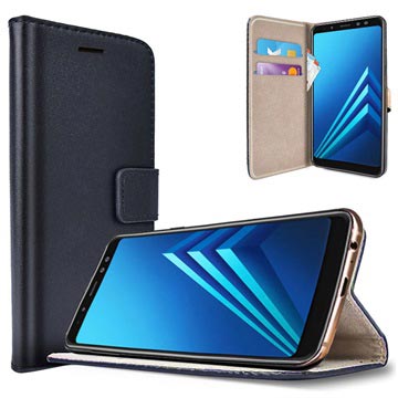 Saii Classic Samsung Galaxy A8+ (2018) Wallet Case - Zwart