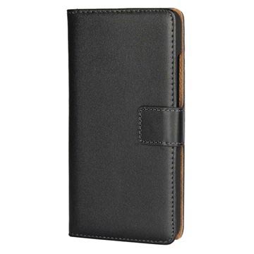 Huawei Enjoy 5 / Y6 Pro Slim Wallet Leren Hoesje - Zwart