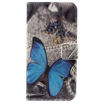 Huawei Honor 6A Style Series Wallet Case - Blauwe Vlinder