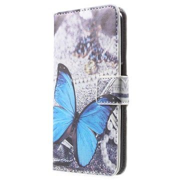 Samsung Galaxy S6 Stijlvol Portemonnee Hoesje - Blauwe Vlinder