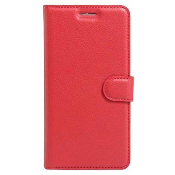 Huawei Honor 8 Portemonnee Hoesje Met Textuur - Rood