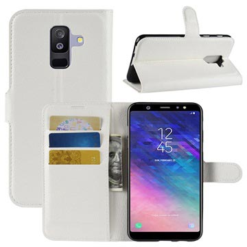 Samsung Galaxy A6+ (2018) Wallet Case met Standaard - Wit