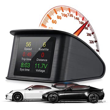 Universele Smart Digital Car HUD Snelheidsmeter T600 - Zwart