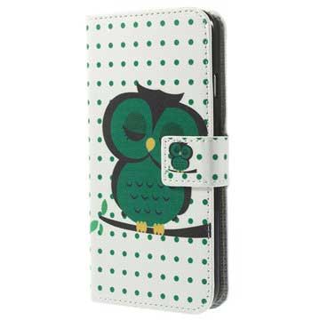 iPhone 6 / 6S Portemonnee Hoesje - Groene Uil