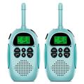 2Pcs DJ100 Kinderen Walkie Talkie Toys Kids Interphone Mini Handheld Zendontvanger 3KM Bereik UHF Radio met sleutelkoord - Blauw + Blauw