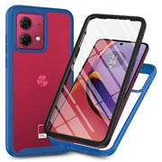 Motorola Moto G84 360 Protection Series Hoesje - Blauw / Doorzichtig