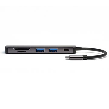 4smarts 6-in-1 USB-C hub met DeX-functie - Ruimte Grijs