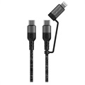 4smarts ComboCord CL USB-C / USB-C en Lightning Kabel - 1.5m - Zwart