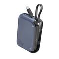4smarts Pocket 10000mAh Power Bank met USB-C kabel - 30W - Staalblauw