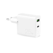 Puro PD Snelle Muurlader - 25W, USB-A, USB-C - Wit
