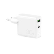 Puro PD Snelle Muurlader - 30W, USB-A, USB-C - Wit