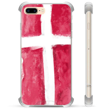 iPhone 7 Plus / iPhone 8 Plus Hybride Hoesje - Deense Vlag