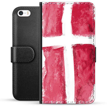 iPhone 5/5S/SE Premium Portemonnee Hoesje - Deense Vlag