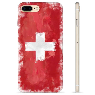 iPhone 7 Plus / iPhone 8 Plus TPU Hoesje - Zwitserse Vlag