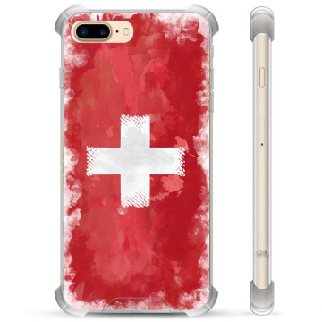 iPhone 7 Plus / iPhone 8 Plus Hybride Hoesje - Zwitserse Vlag