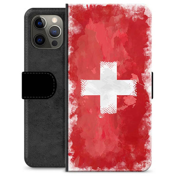 iPhone 12 Pro Max Premium Portemonnee Hoesje - Zwitserse Vlag