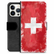 iPhone 13 Pro Premium Portemonnee Hoesje - Zwitserse Vlag