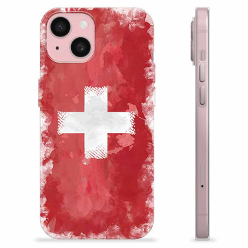 iPhone 15 TPU Hoesje - Zwitserse Vlag