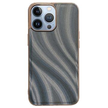 Abstract Series iPhone 14 Bekleed TPU Hoesje - Zwart