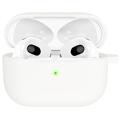 AirPods 3 Siliconen Hoesje met Sleutelhanger A060 - Wit