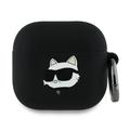 AirPods 4 Karl Lagerfeld Choupette Hoofd 3D Siliconen hoesje - Zwart