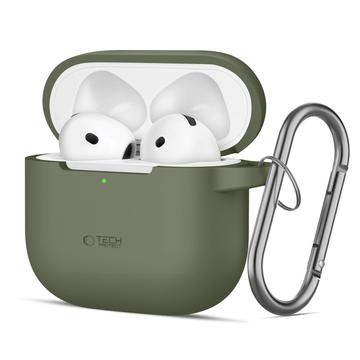 AirPods 4 Tech-Protect siliconen haaketui - Olijfgroen