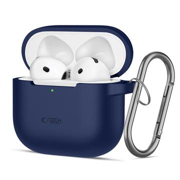 AirPods 4 Tech-Protect siliconen haaketui - Navy Blauw