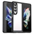 Anti-Shock Samsung Galaxy Z Fold4 5G Hybrid Case - Zwart / Doorzichtig