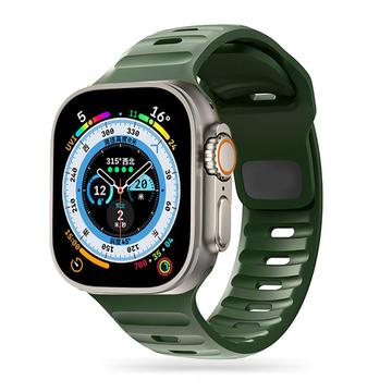 Apple Watch Series Ultra 2/Ultra/10/9/8/SE (2022)/7/SE/6/5/4/3/2/1 Tech-Protect IconBand Line Siliconen Bandje - 49mm/46mm/45mm/44mm/42mm - Legergroen