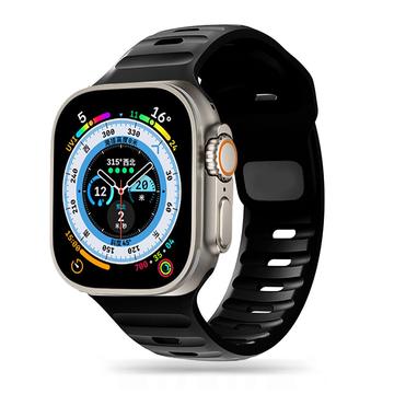 Apple Watch Series Ultra 2/Ultra/10/9/8/SE (2022)/7/SE/6/5/4/3/2/1 Tech-Protect IconBand Line Siliconen Bandje - 49mm/46mm/45mm/44mm/42mm - Zwart