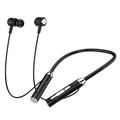 B3 9D Surround Stereo Sport Bluetooth koptelefoon met siliconen nekband - Zwart