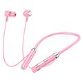 B3 9D Surround Stereo Sport Bluetooth koptelefoon met siliconen nekband - Roze